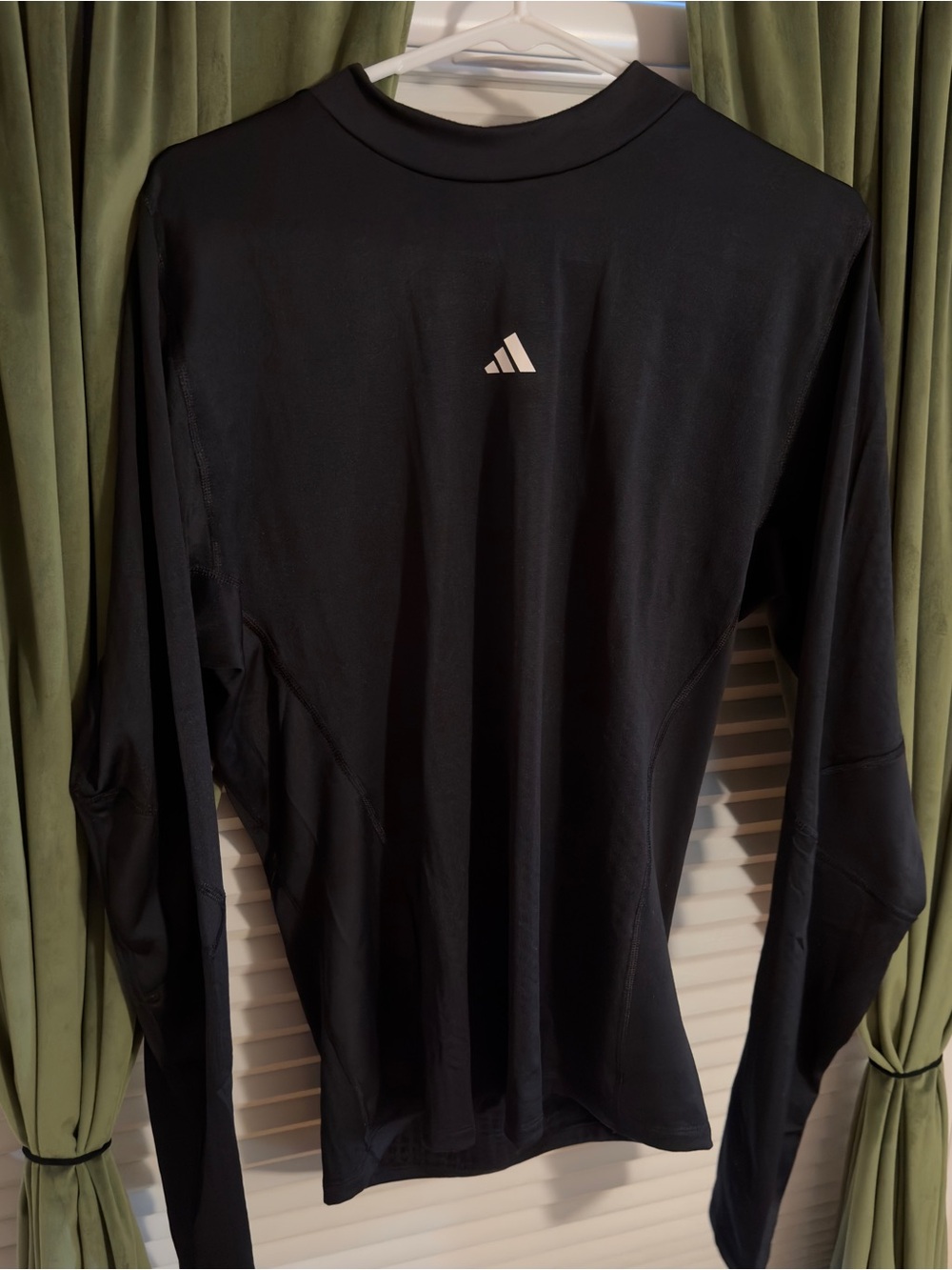 Adidas Men’s Black Long-Sleeve tech fit Performance Shirt